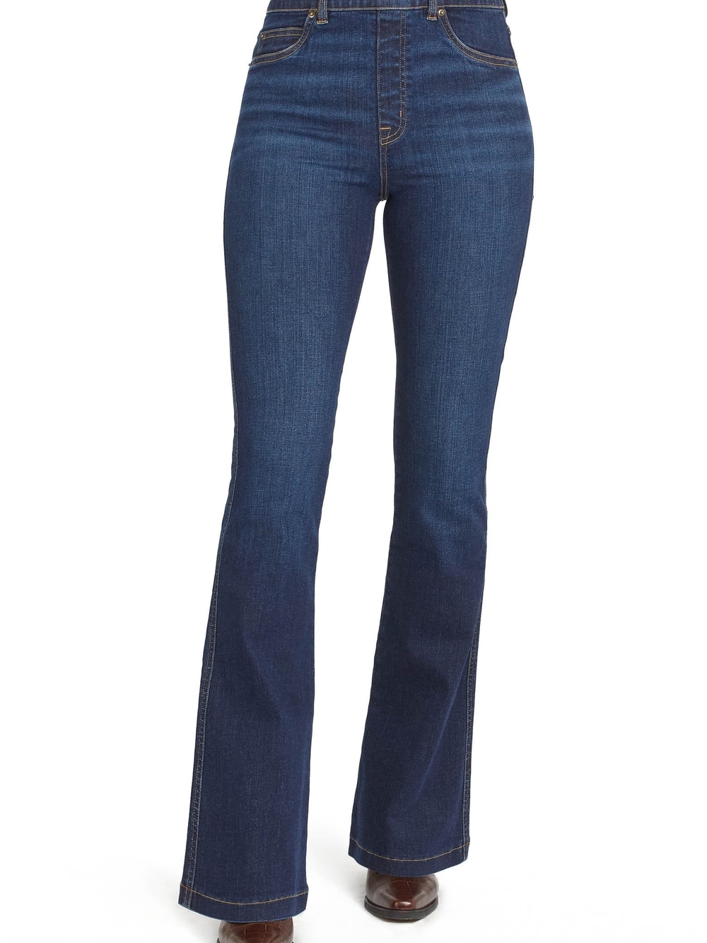 SPANX Women's High-Rise Dark Blue Flare Jeans Size Large